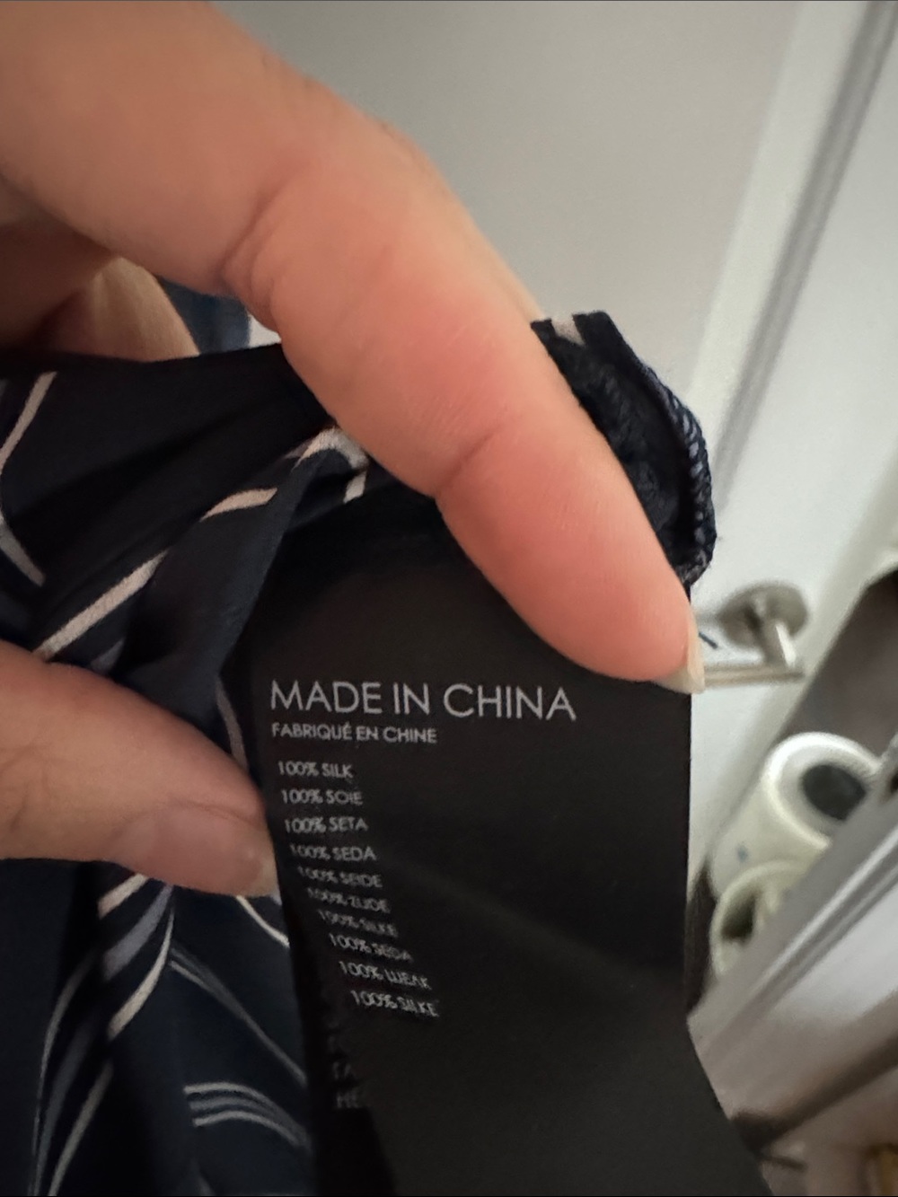 Club Monaco Navy and White Striped Maxi Shirt Dress with Tie - Picture 4 of 4